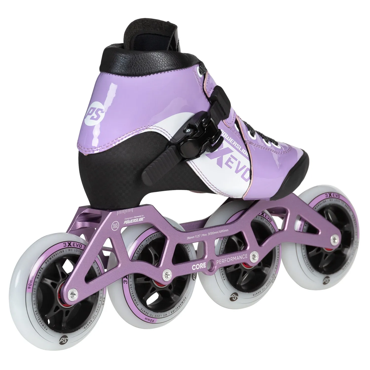 Powerslide 3X Evo justerbar speedskøjte lavender 4x84