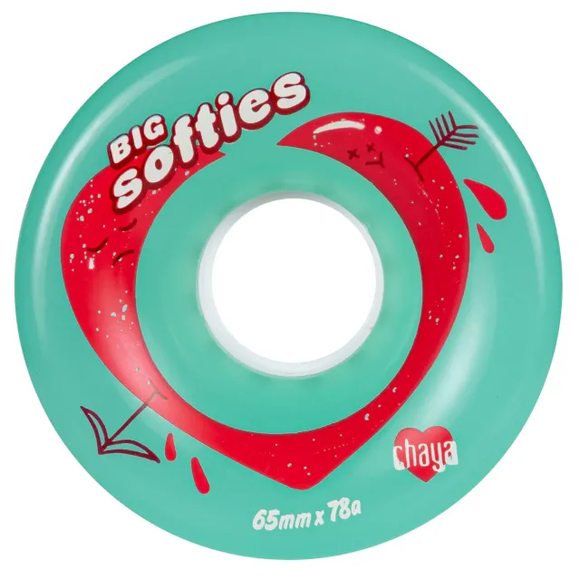 Chaya Big Softies hjul Clear Teal 65mm 4-pak