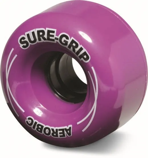 Sure-Grip Aerobic hjul 62mm 85A sort 8-pak
