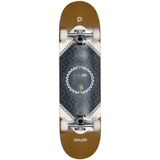 Playlife Heavy Metal Gold skateboard komplet guld