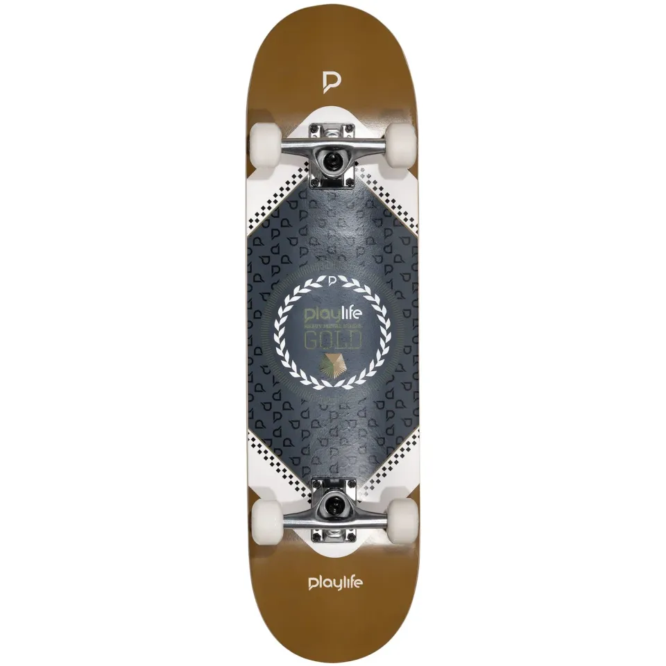 Playlife Heavy Metal Gold skateboard komplet guld