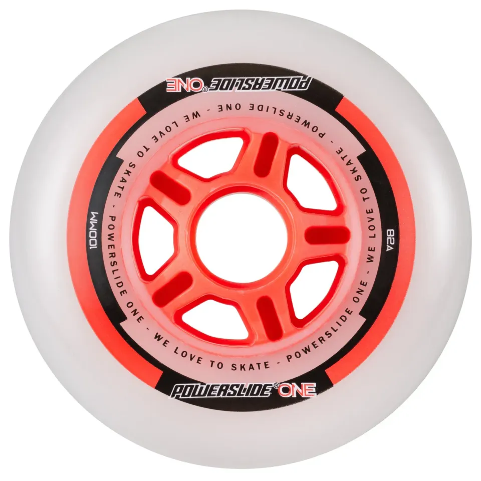 Powerslide PS One 100/82A hjul rød hvid 4-pak