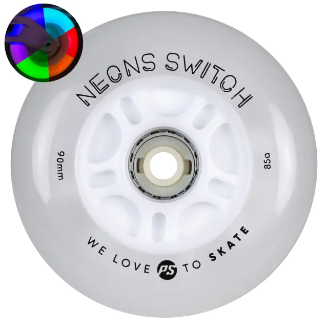Powerslide Neons Switch LED hjul 4-pak 90/85A