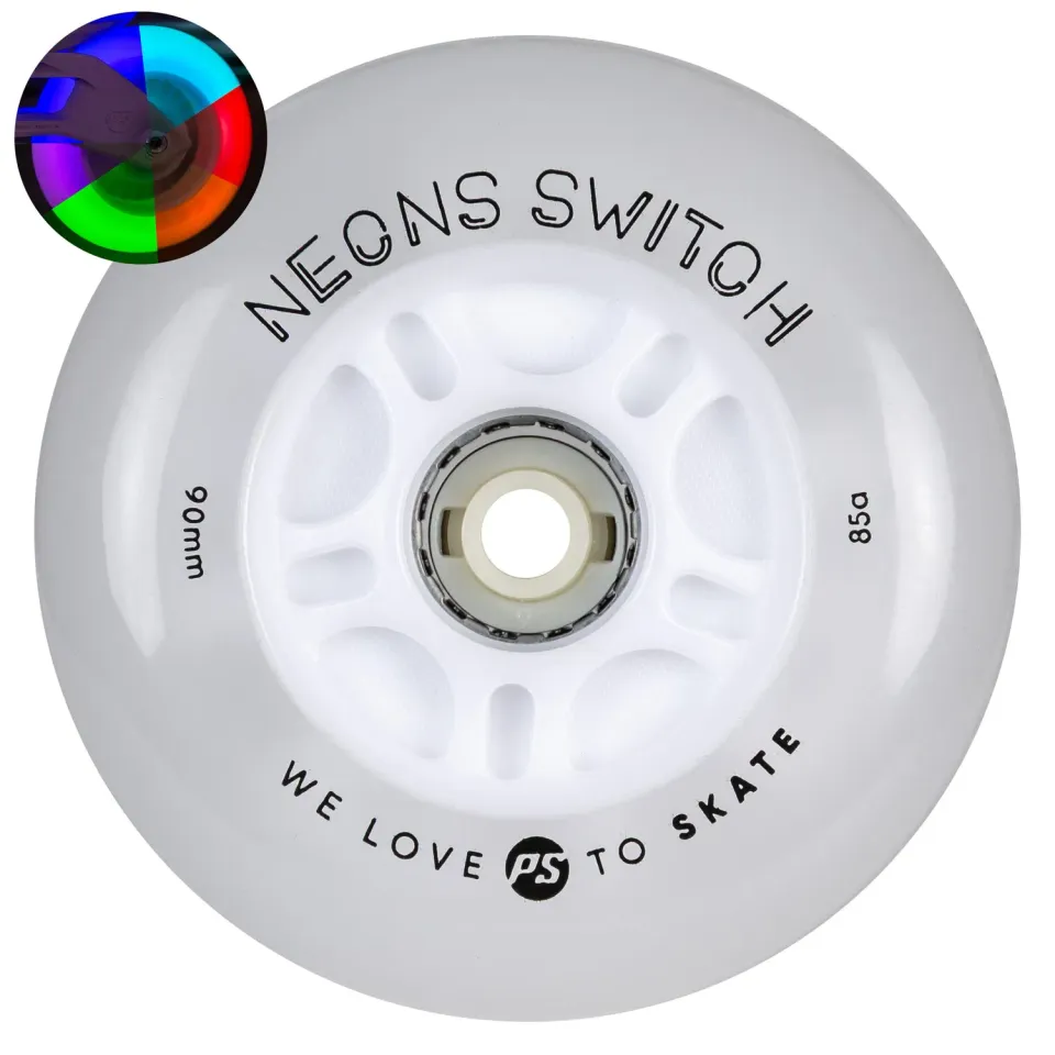 Powerslide Neons Switch LED hjul 4-pak 90/85A