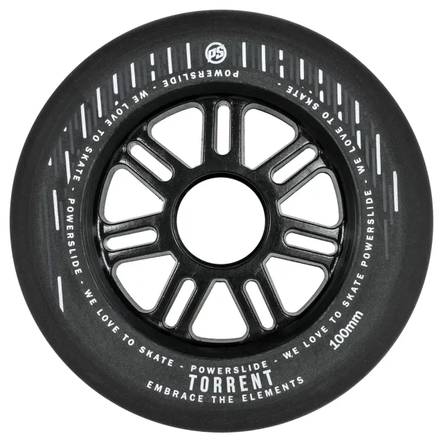 Powerslide Torrent 100 84A regnhjul 4-pak sort