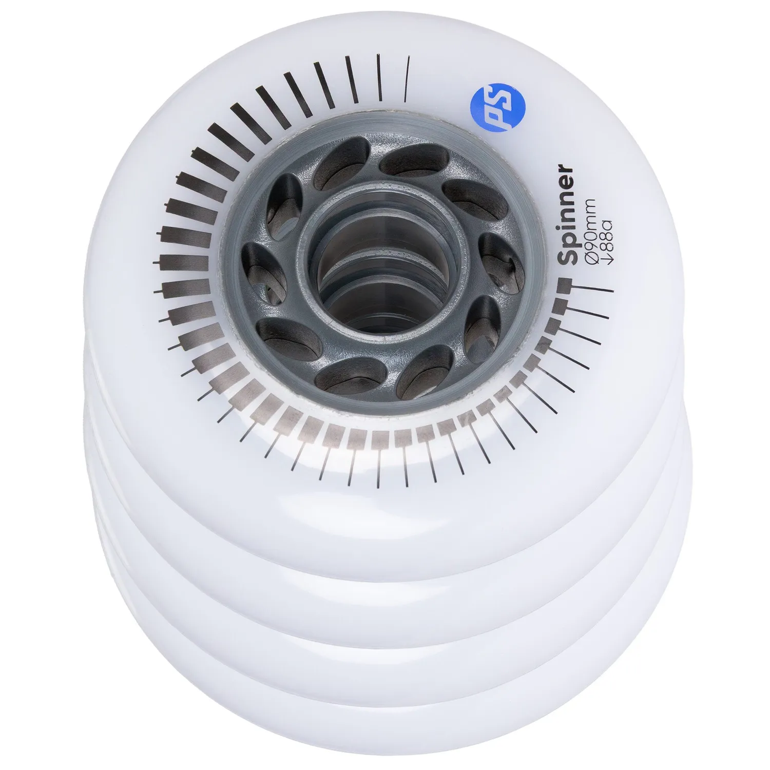 Powerslide Spinner skatehjul 90mm-88A White 4-pak rund profil