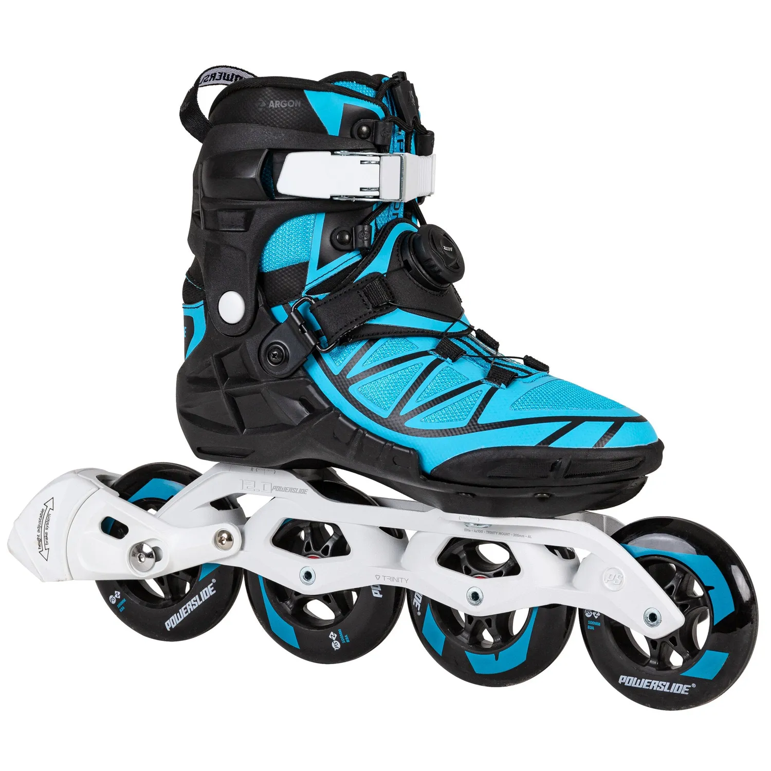 Powerslide Phuzion Argon Bluebird 100 rulleskøjter 4x100