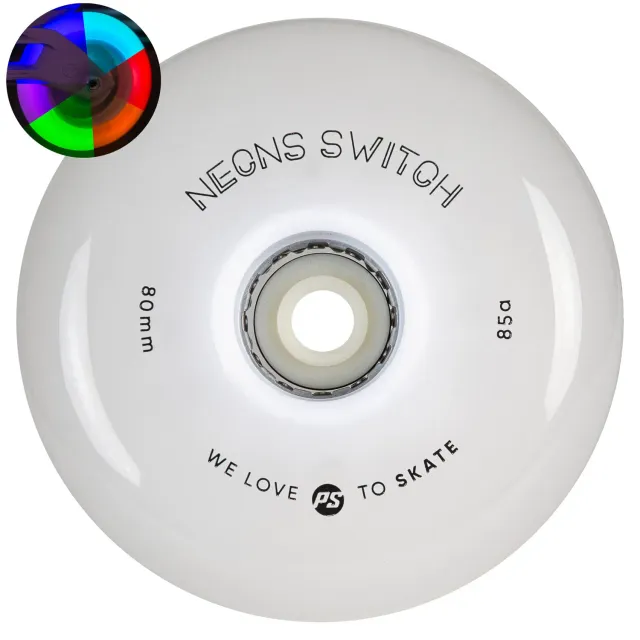 Powerslide Neons Switch LED hjul 80mm 4-pak farveskift