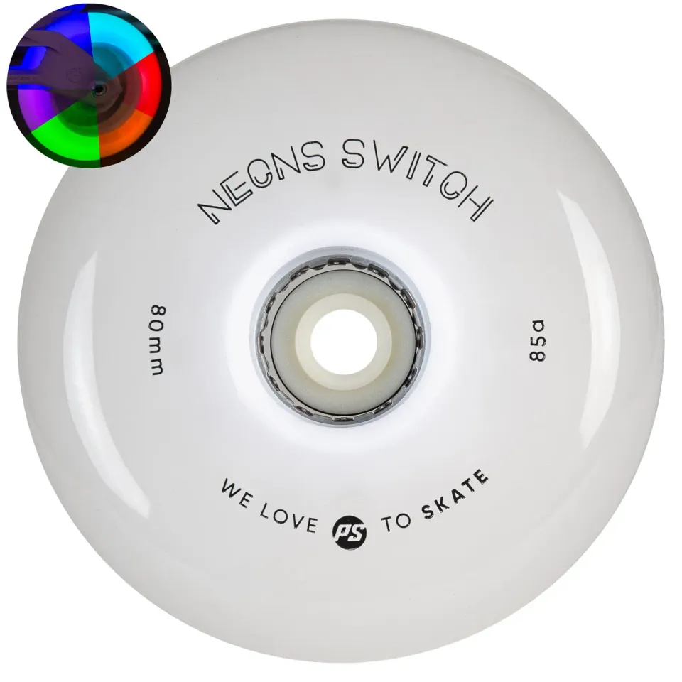 Powerslide Neons Switch LED hjul 80mm 4-pak farveskift