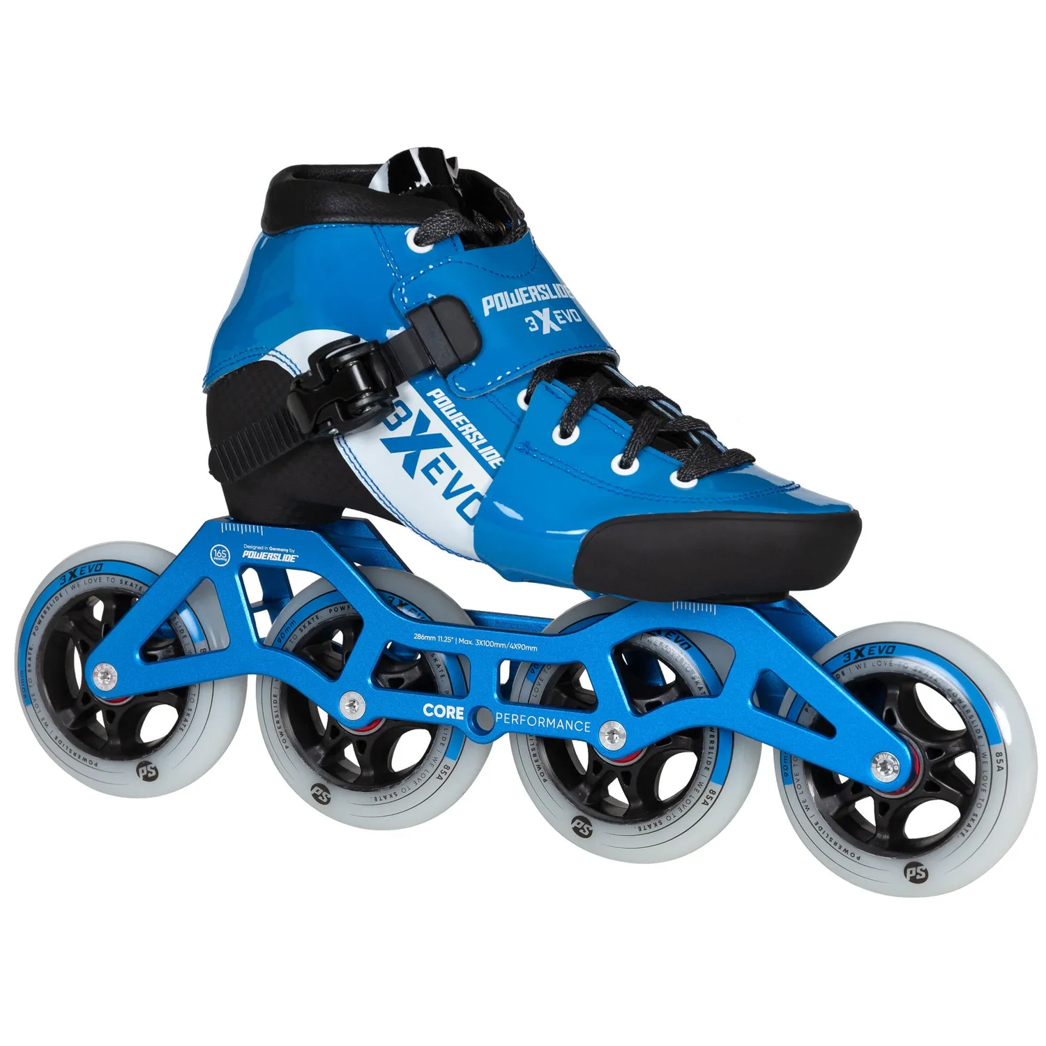Powerslide 3X Evo rulleskøjter blå hvid justerbar speed