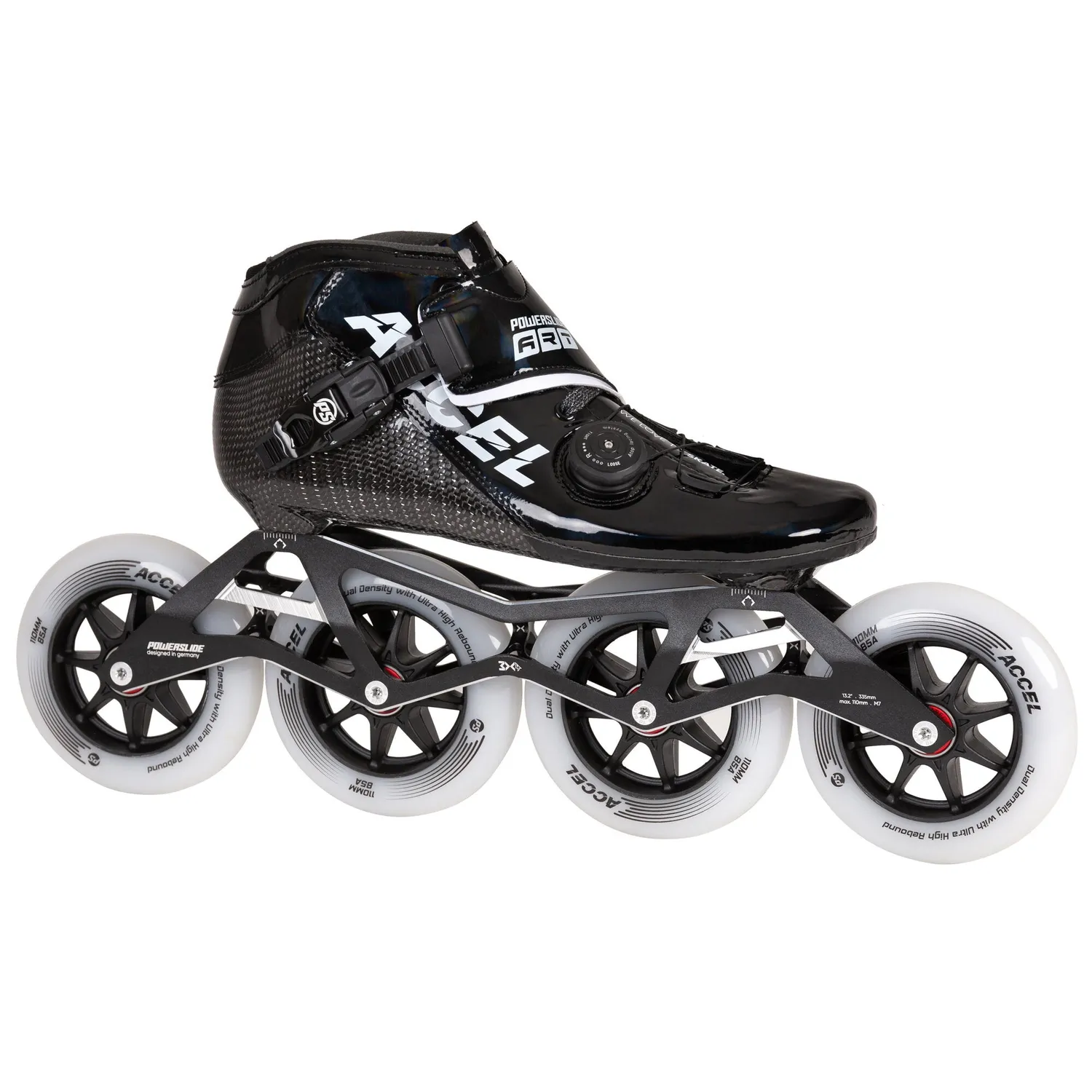 Powerslide Accel Black 110 rulleskøjter carbon 4x110