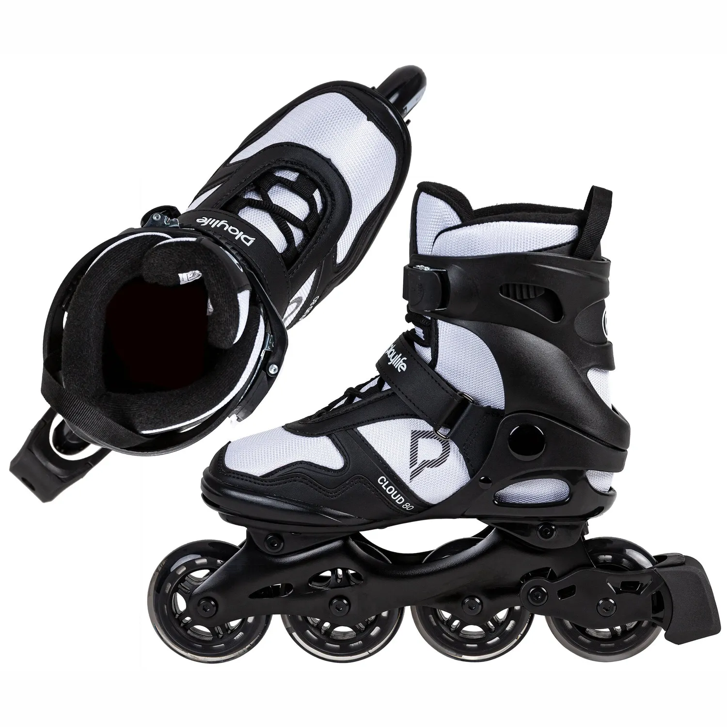 Playlife Cloud rulleskøjter Black/White softboot