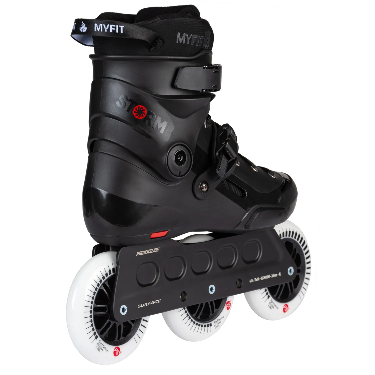 Powerslide Storm Black 110 rulleskøjter 3x110 sort