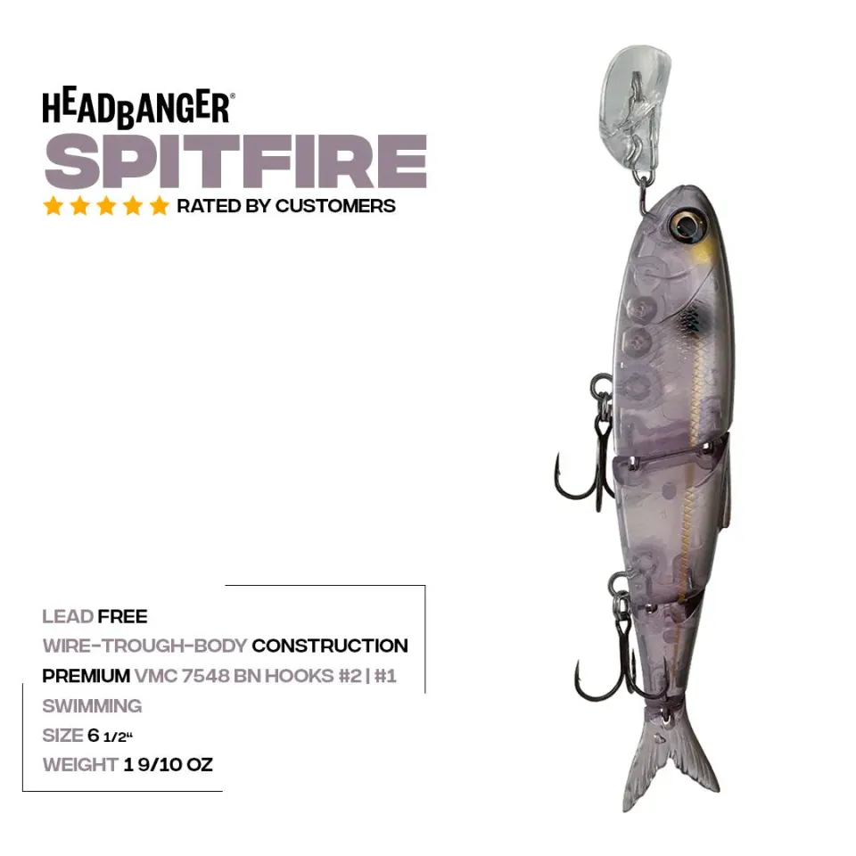Headbanger Spitfire 6-1/2" overfladeagn Ghost Shad