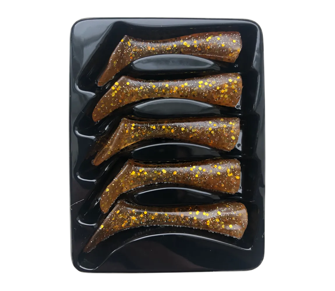 Headbanger Shad 4-1/2 gummihaler Golden Glitter 5-pak