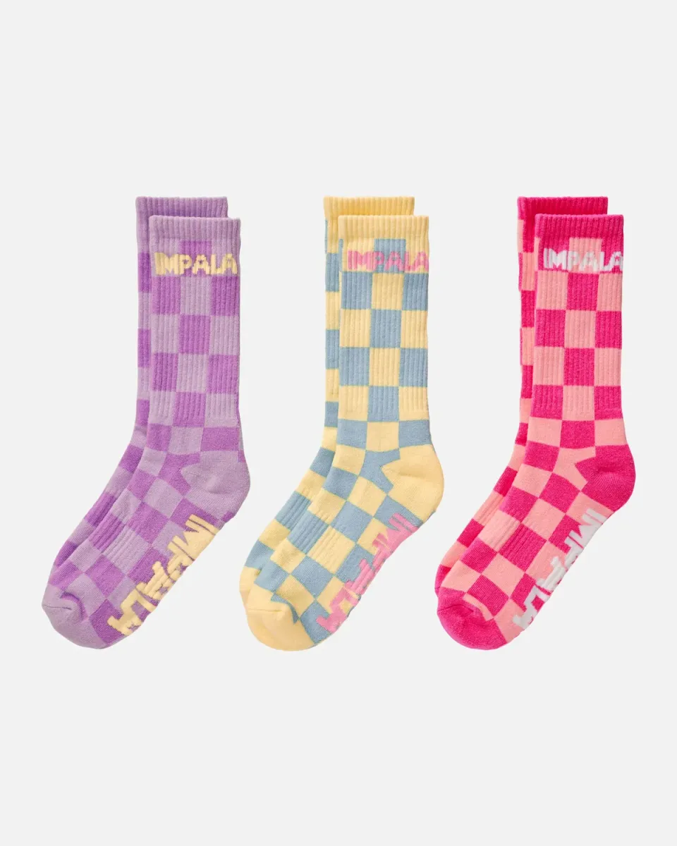 Impala Skate Sock Check skatesokker 3-pak ternet