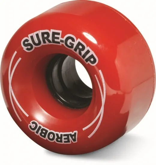 Sure-Grip Aerobic hjul 62mm 85A sort 8-pak