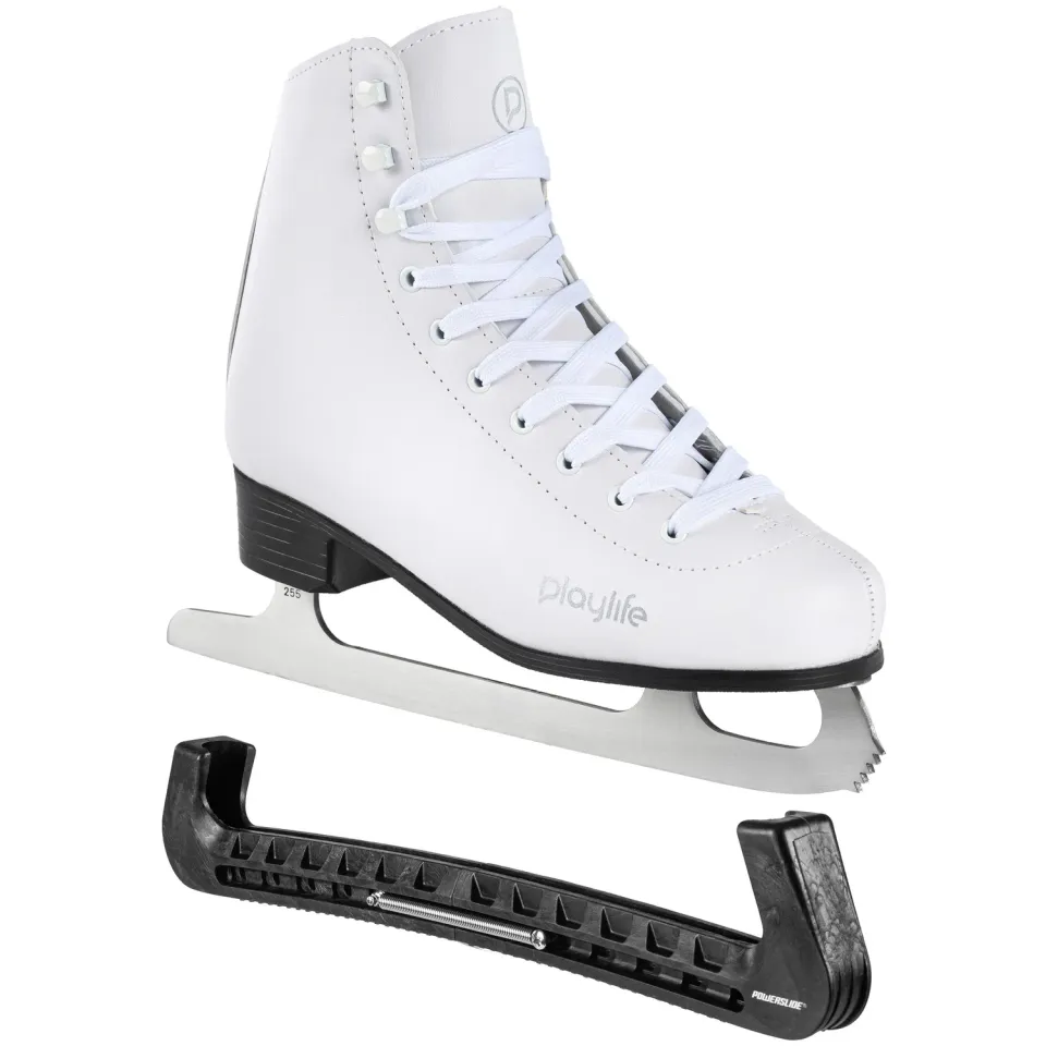 Playlife Classic White skøjte + beskytter bundle hvid 35-42
