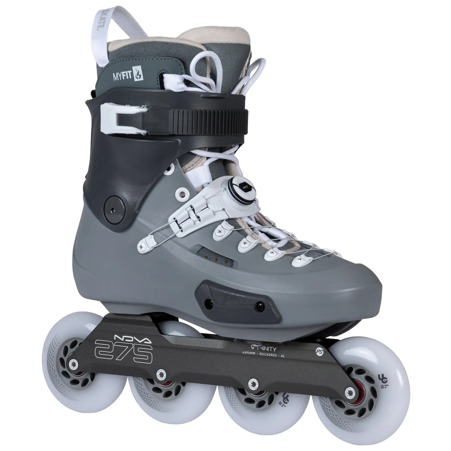 Powerslide Zoom Pro 90 PDS inlineskøjter Grey Trinity-ramme