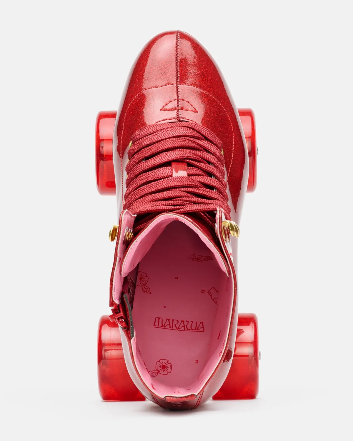 Impala Marawa High Heel rulleskøjter Red Glitter LED