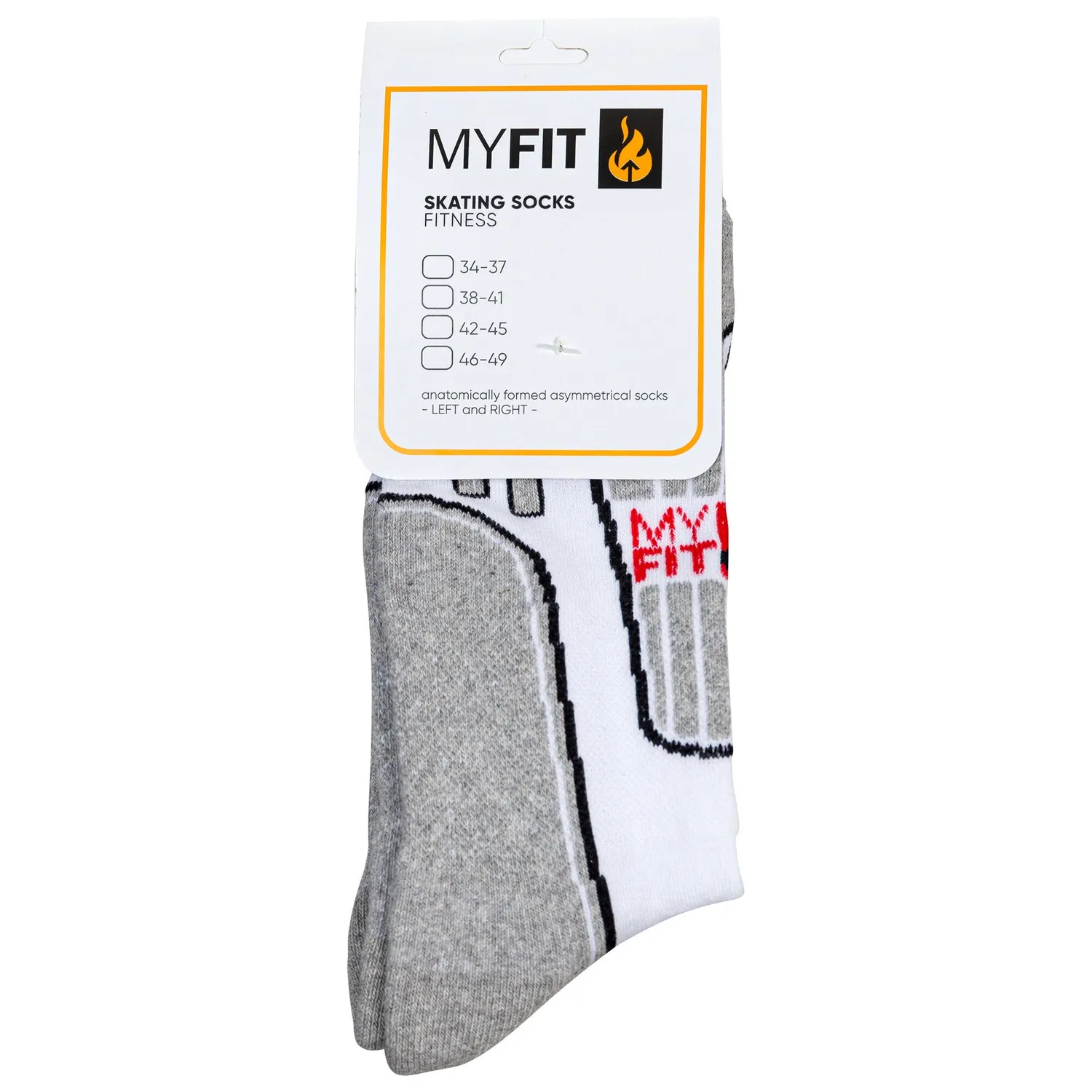 Myfit Fitness skatesokker grå-hvid beskyttelse