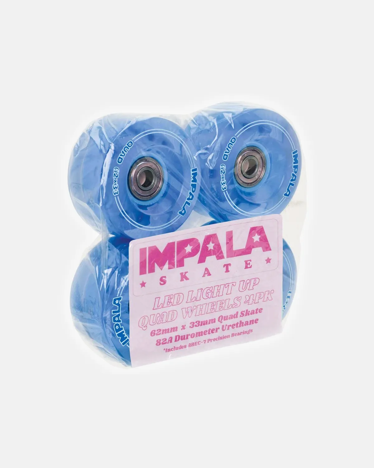 Impala Light Up quad-hjul 4-pak Blå 62mm