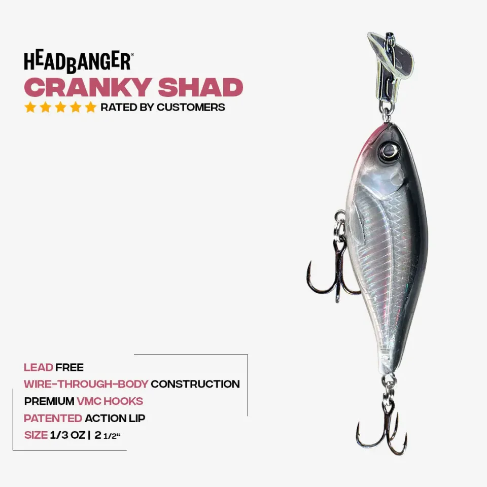 Headbanger Cranky Shad 2-1/2 wobler Black Silver synkende