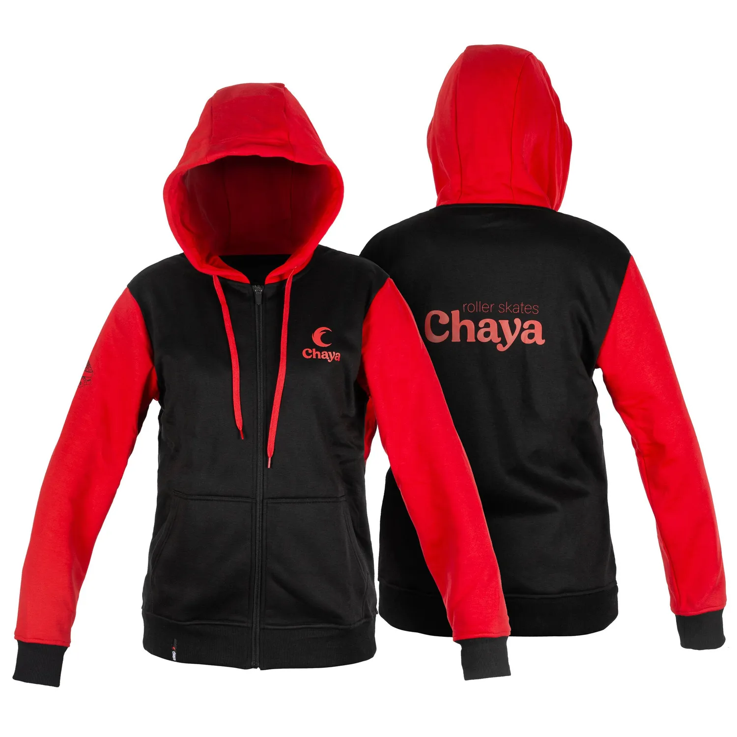 Chaya Logo Zip hættetrøje sort med lynlås