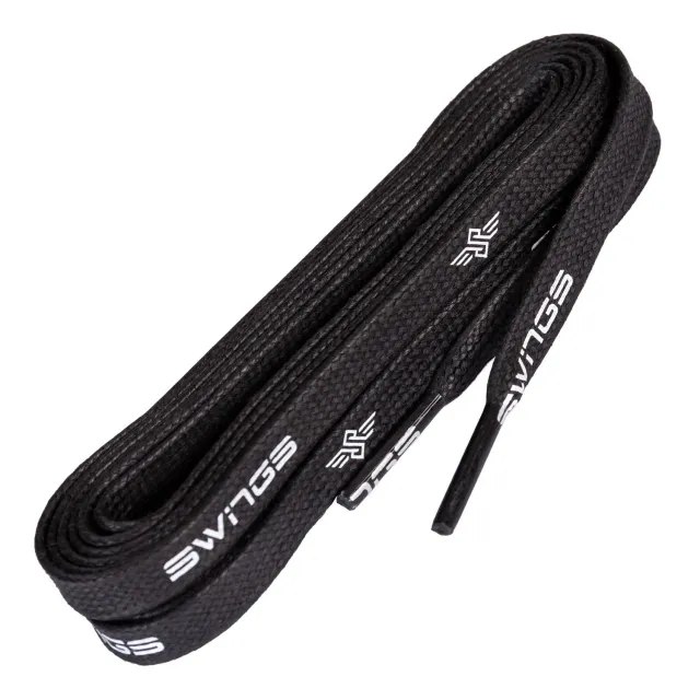 Swings Superlaces snørebånd sort voksede 8mm