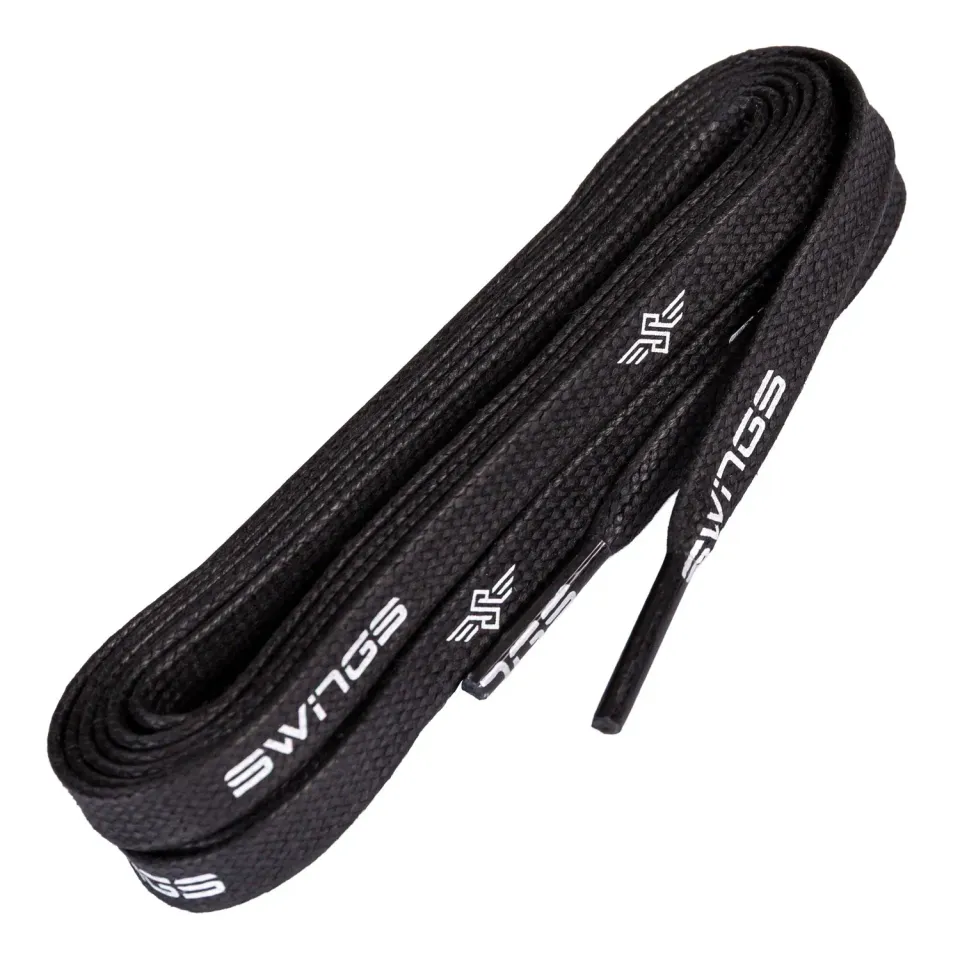 Swings Superlaces snørebånd sort voksede 8mm