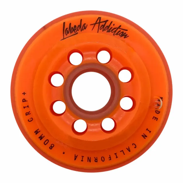 Labeda Addiction Grip Plus hockeyhjul 80mm Orange hård