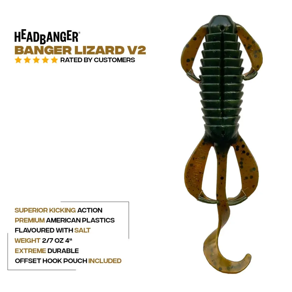 Headbanger BangerLizard V2 4" jig 4-pak