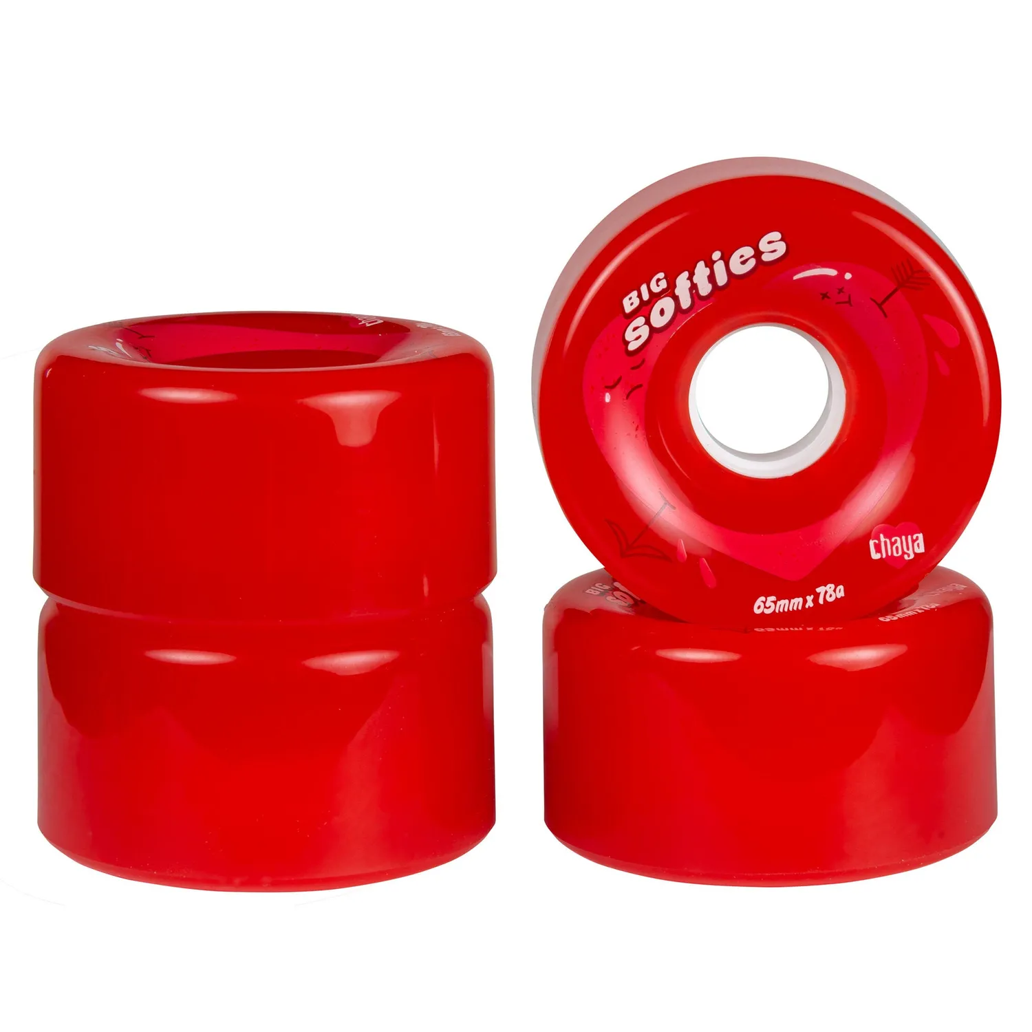 Chaya Big Softies hjul 65mm 78A rød 4-pak outdoor