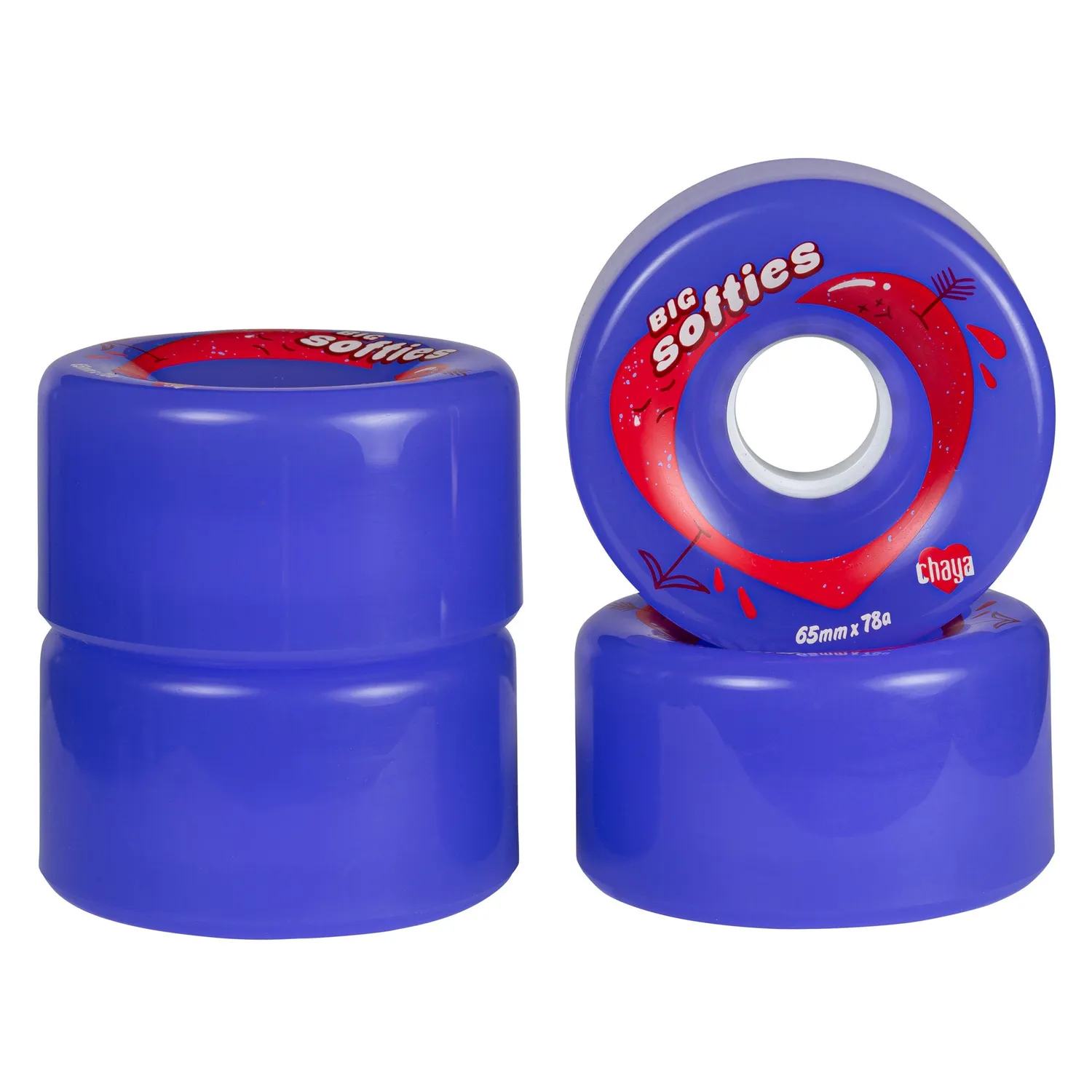 Chaya Big Softie rulleskøjtehjul clear purple 65 mm 4-pak