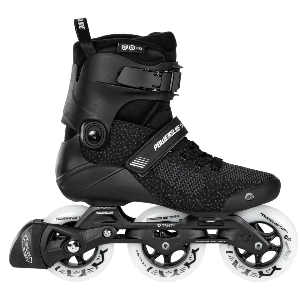 Powerslide Swell Lite Black 100 rulleskøjter sort 3x100