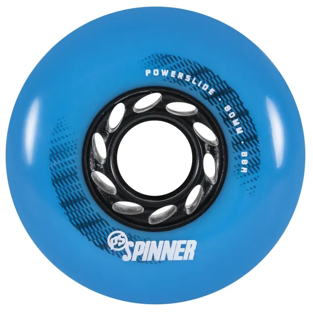 Powerslide Spinner 80mm 88A inline hjul blå 4-pak