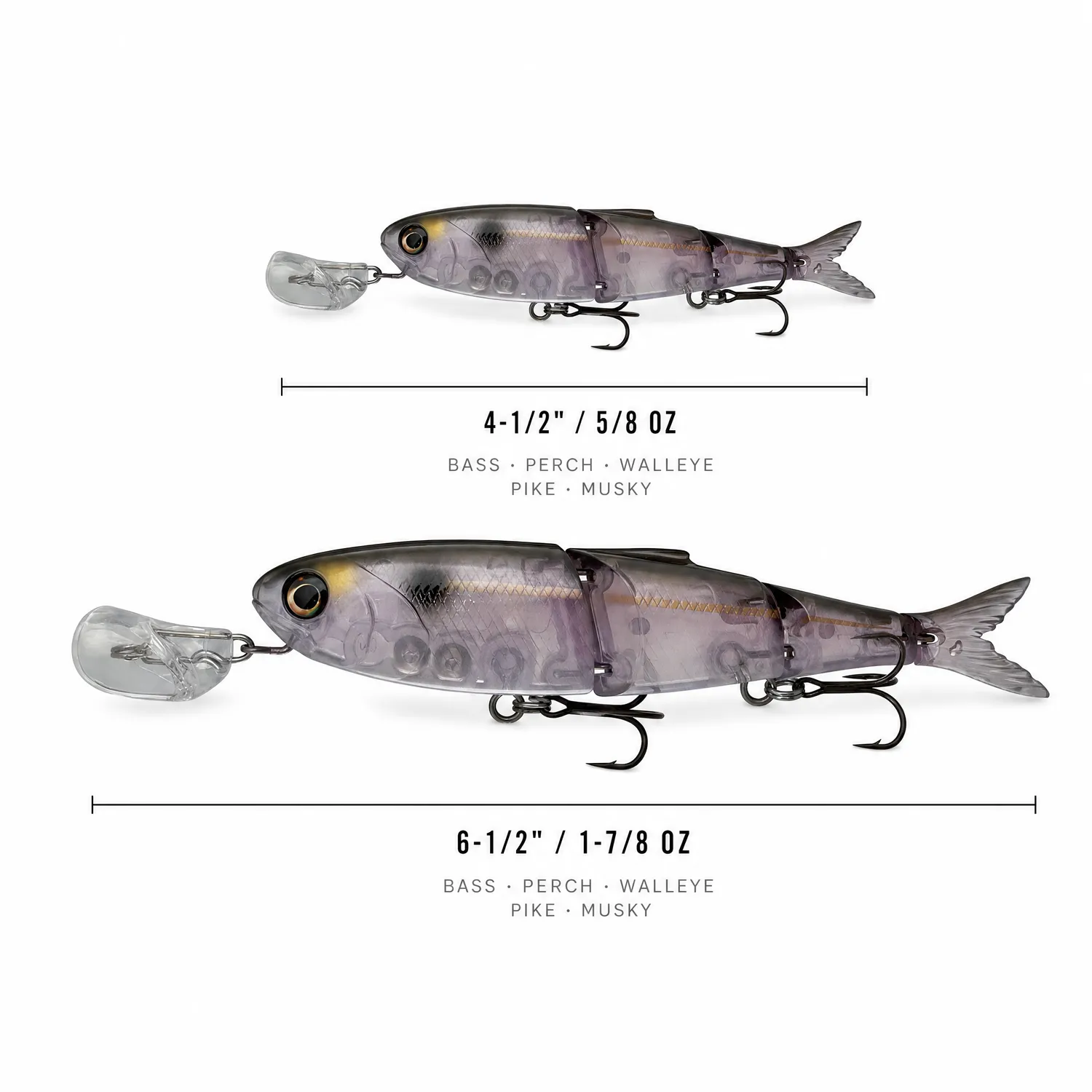 Headbanger Spitfire 6-1/2" overfladeagn Ghost Shad