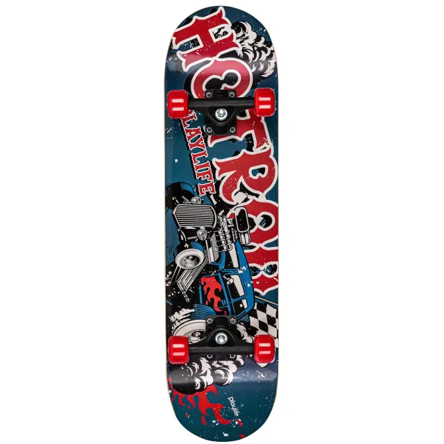 Playlife Hotrod komplet skateboard birk blå