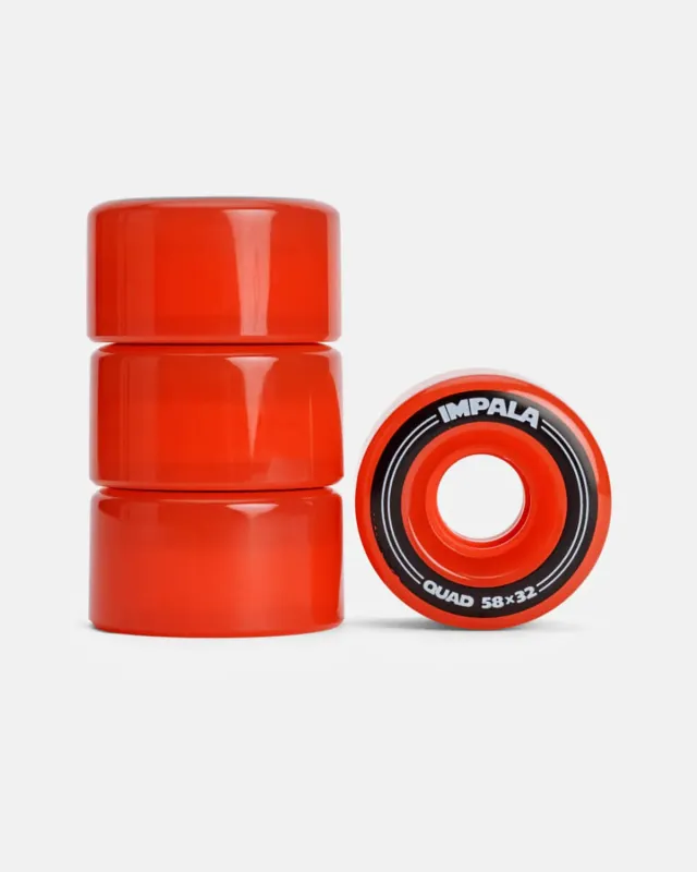 Impala Quad Wheel 58mm rulleskøjtehjul Rød 4-pak 82A