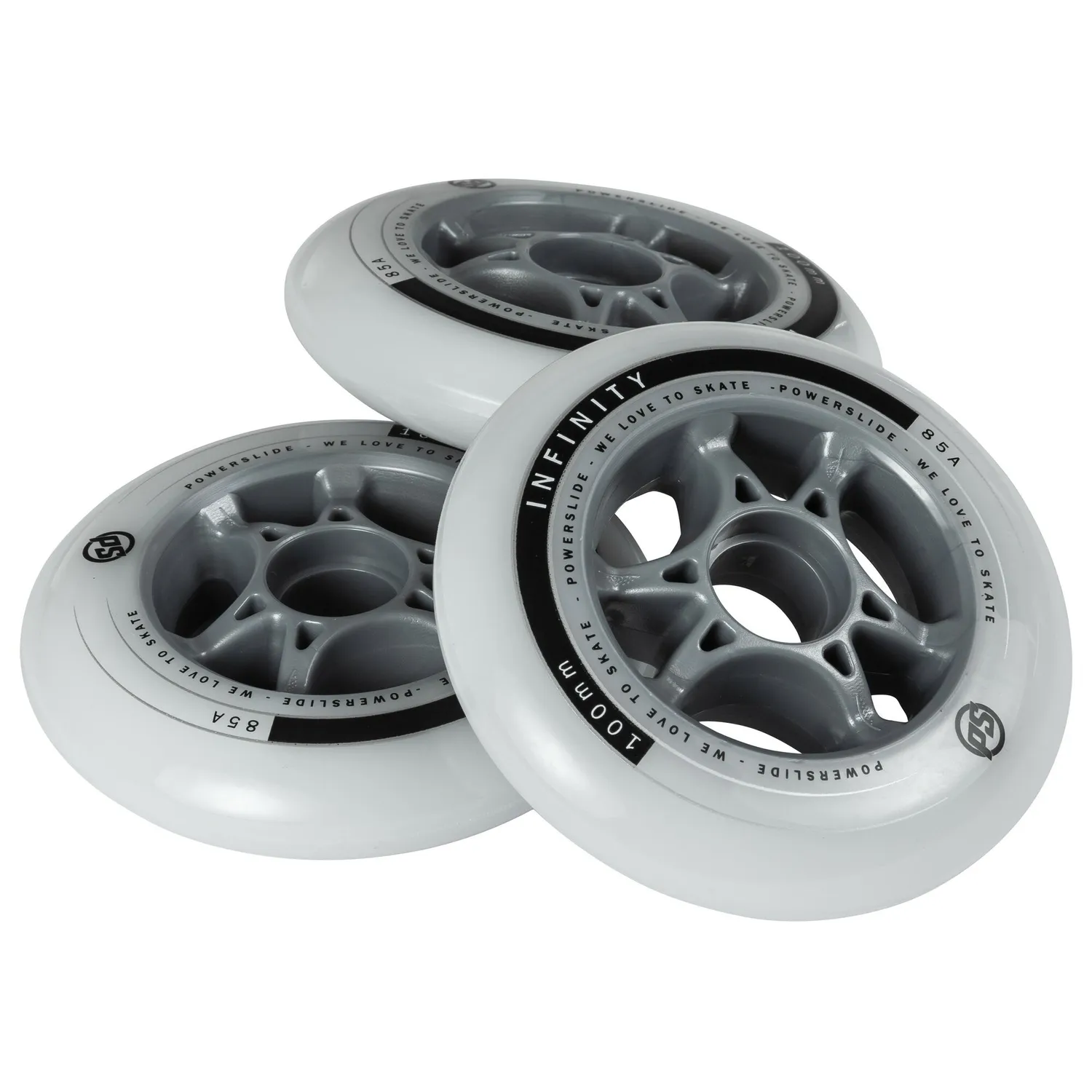 Powerslide Infinity 100mm fitnesshjul 85A grå 4-pak