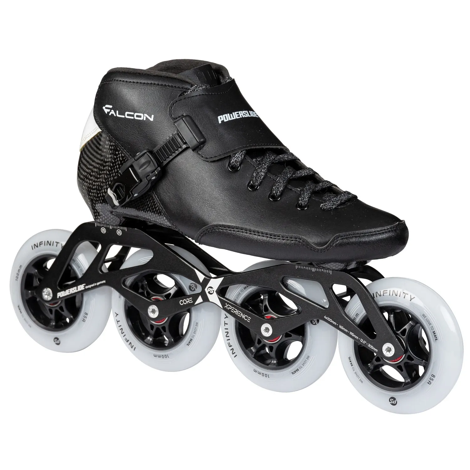 Powerslide Falcon Black speedrulleskøjter 4x100