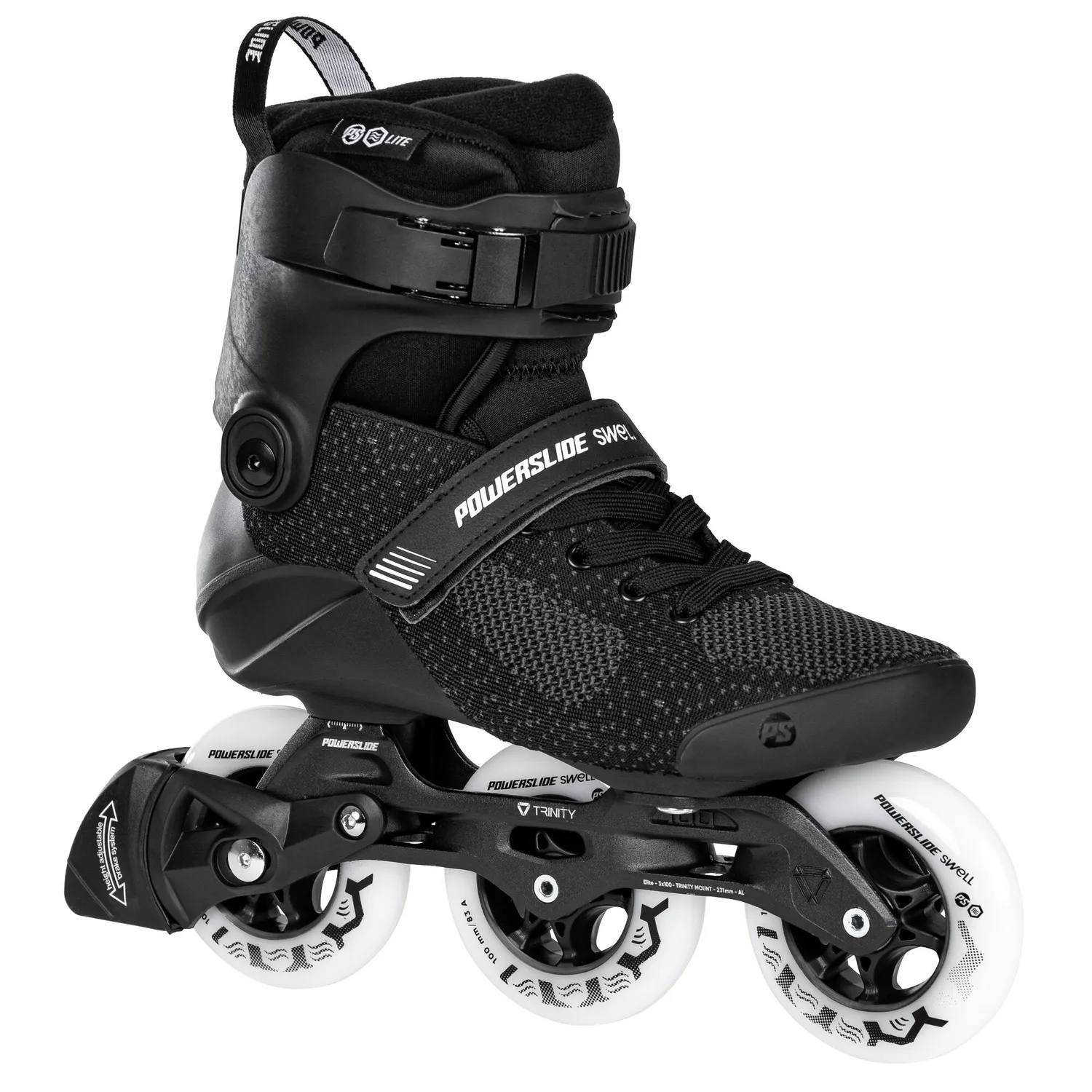 Powerslide Swell Lite Black 100 rulleskøjter sort 3x100