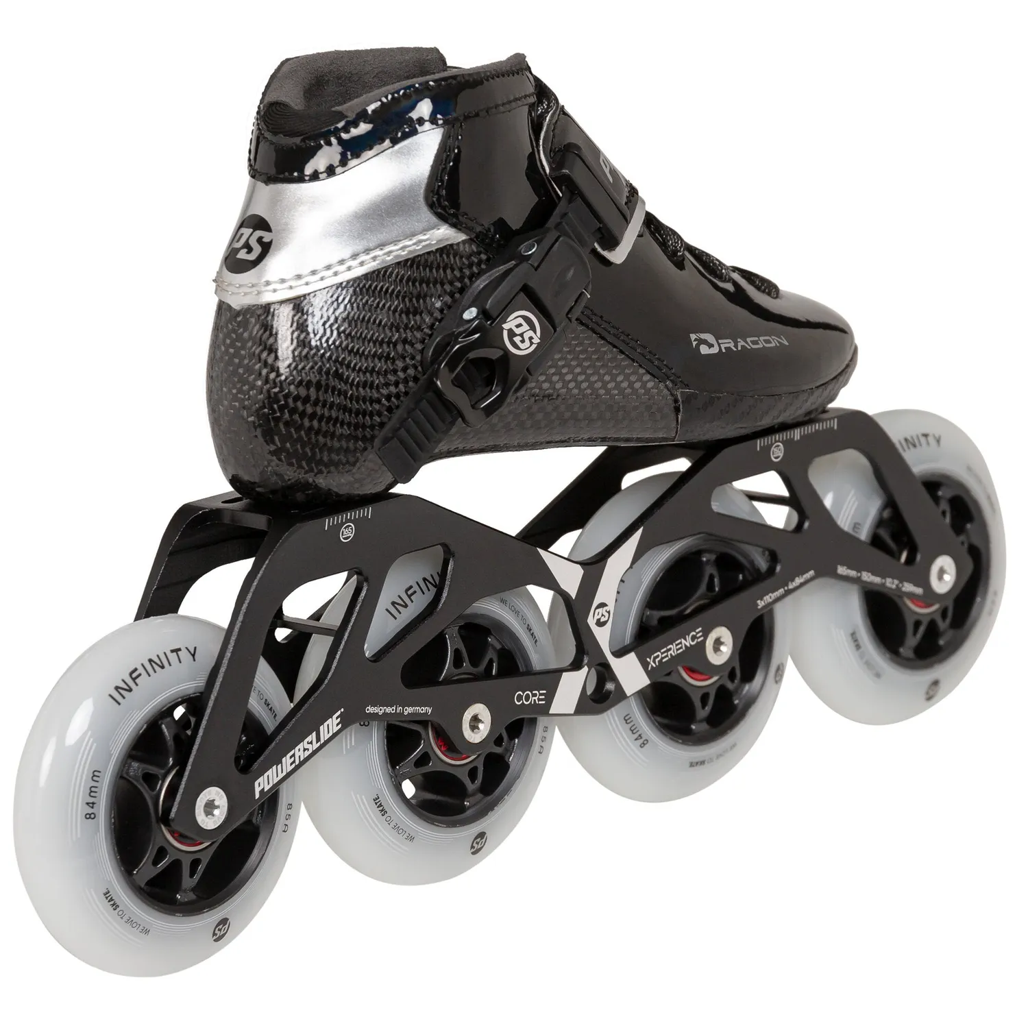 Powerslide Dragon Black 84 speedskøjter børn 4x84