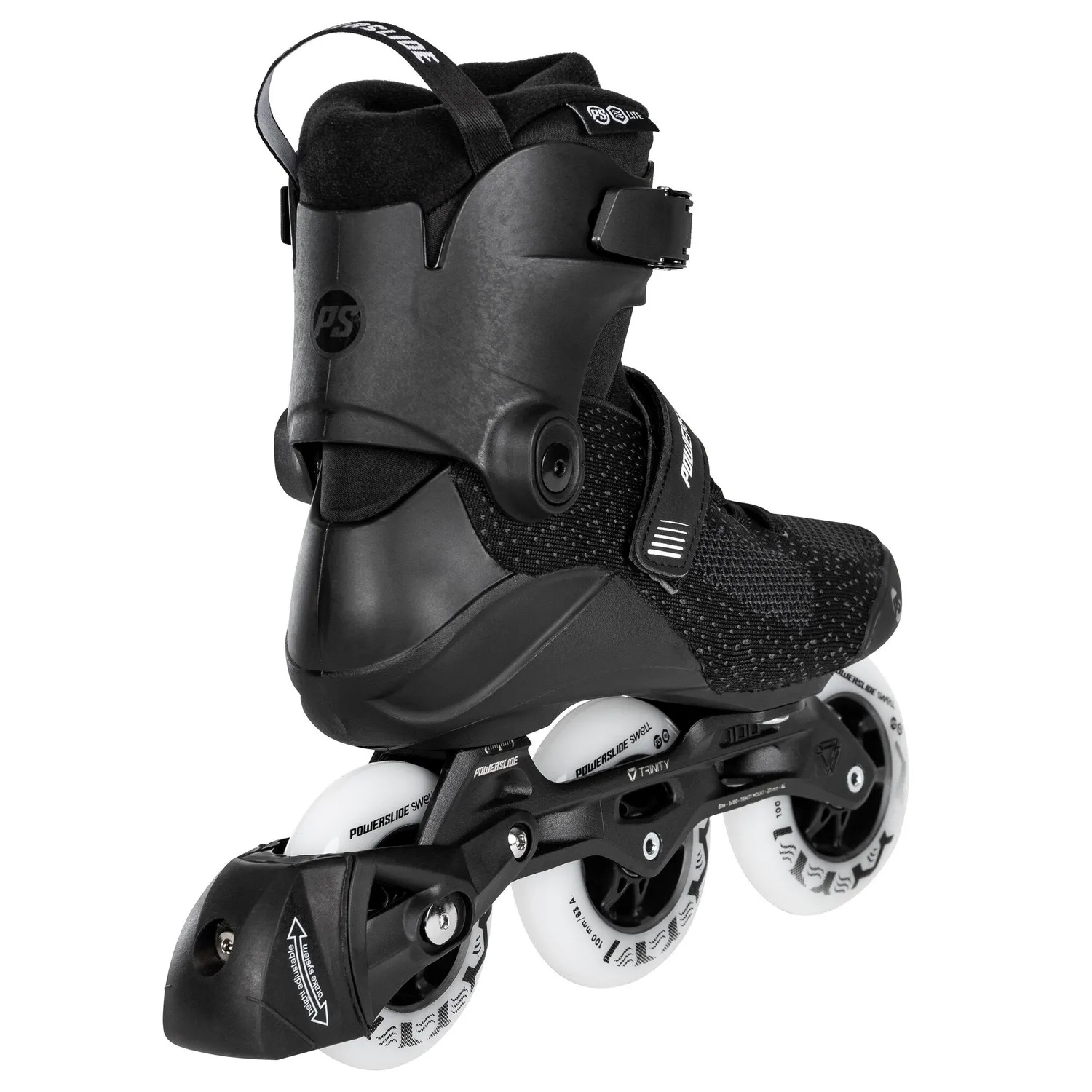 Powerslide Swell Lite Black 100 rulleskøjter sort 3x100