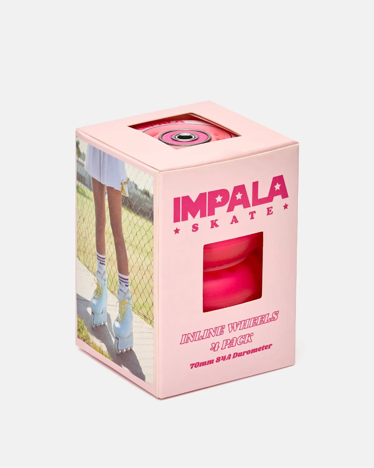 Impala Light Up inlinerhjul 4-pak pink/rød 70mm