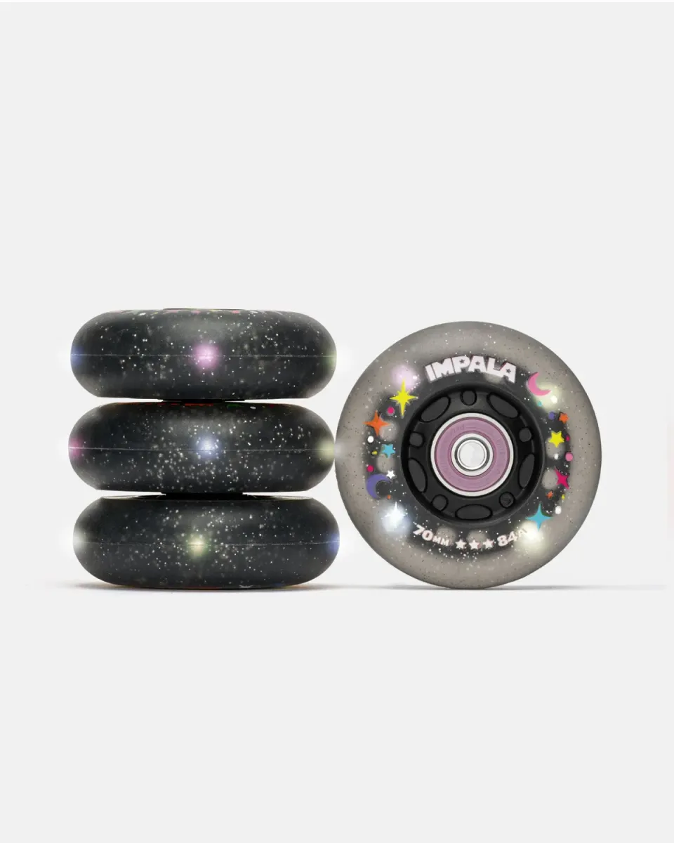 Impala Inline Light Up Wheels lysehjul sort 4-pak