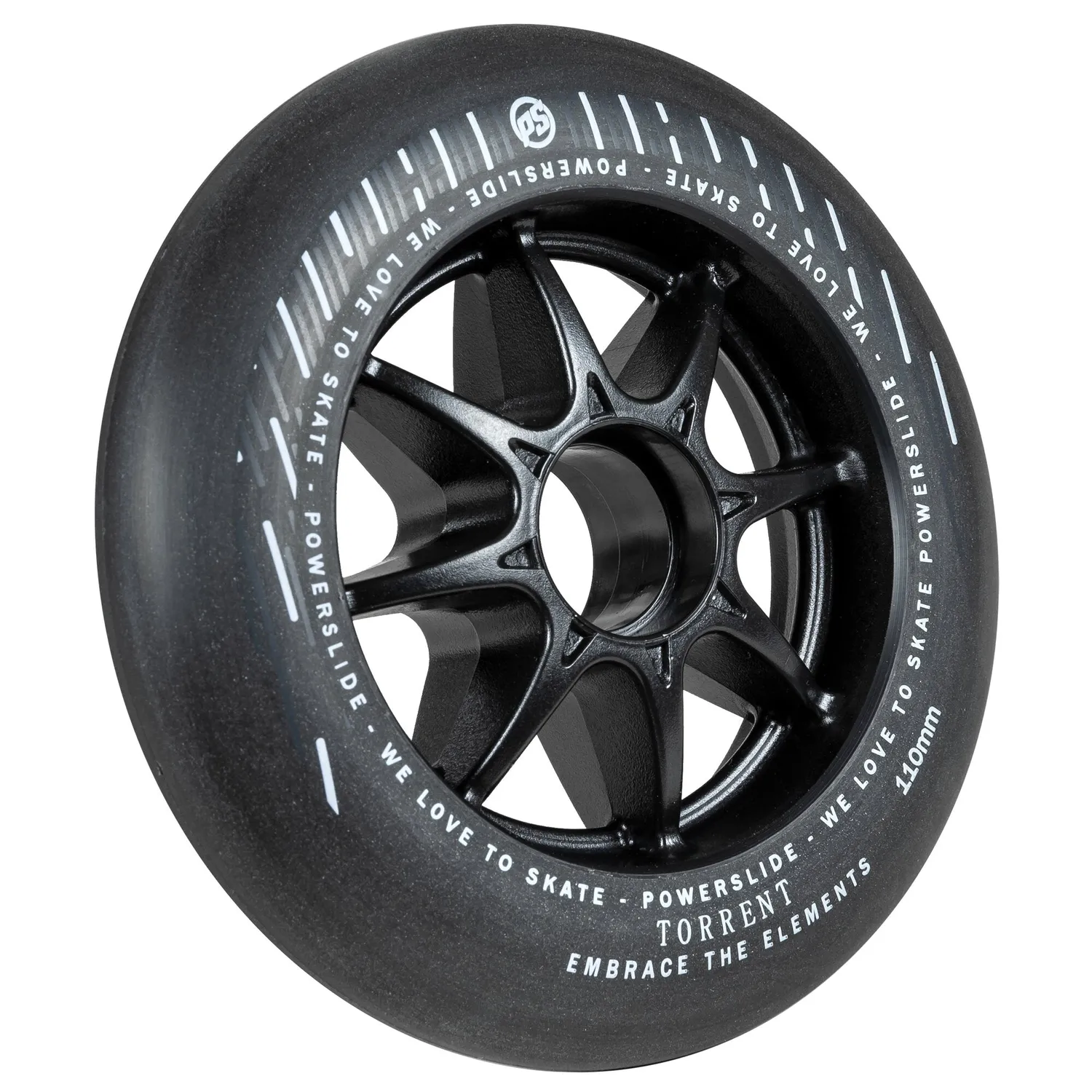 Powerslide Torrent hjul 110 mm 84A regn 4-pak sort