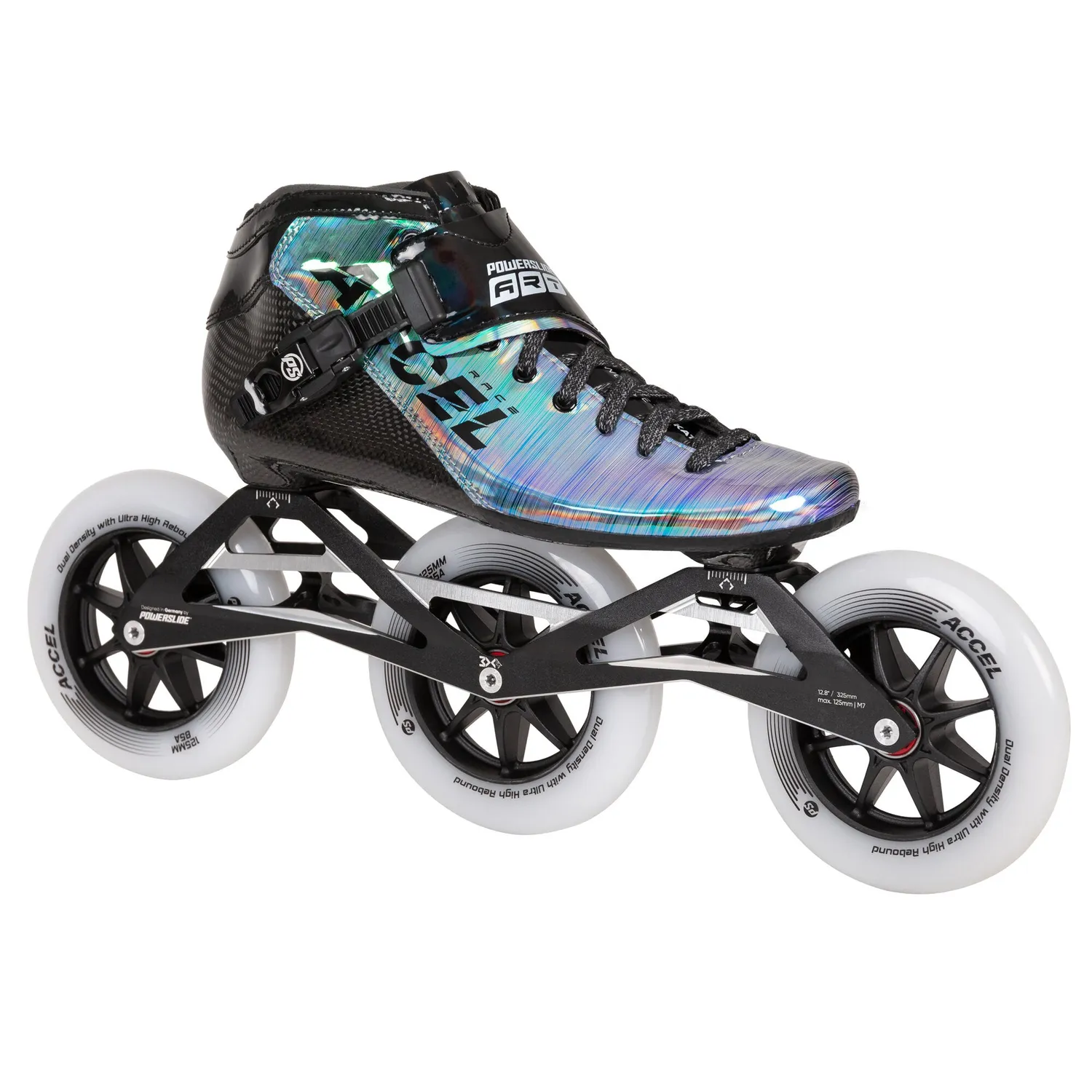 Powerslide Accel Race Reflective 125 rulleskøjter sort
