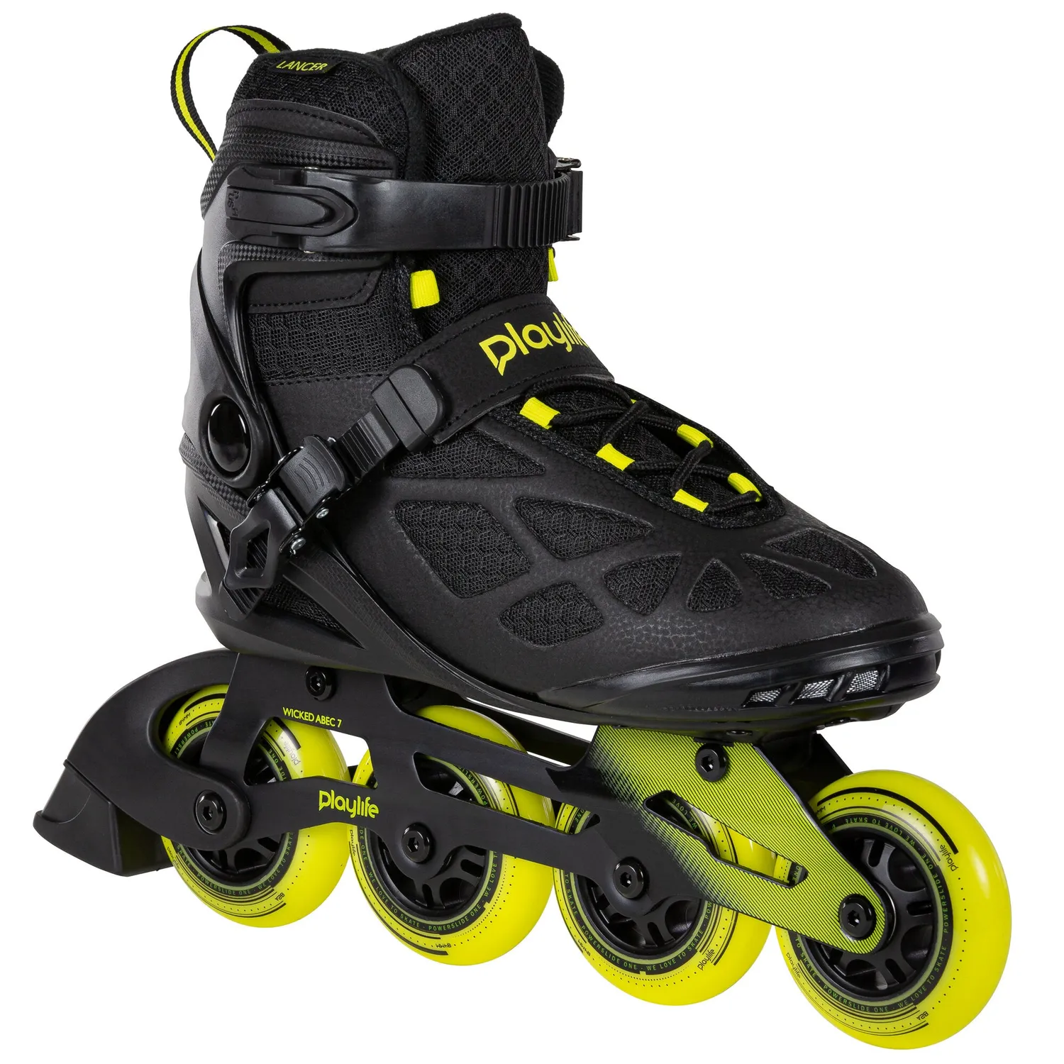 Playlife Lancer Black 84 fitness rulleskøjter sort