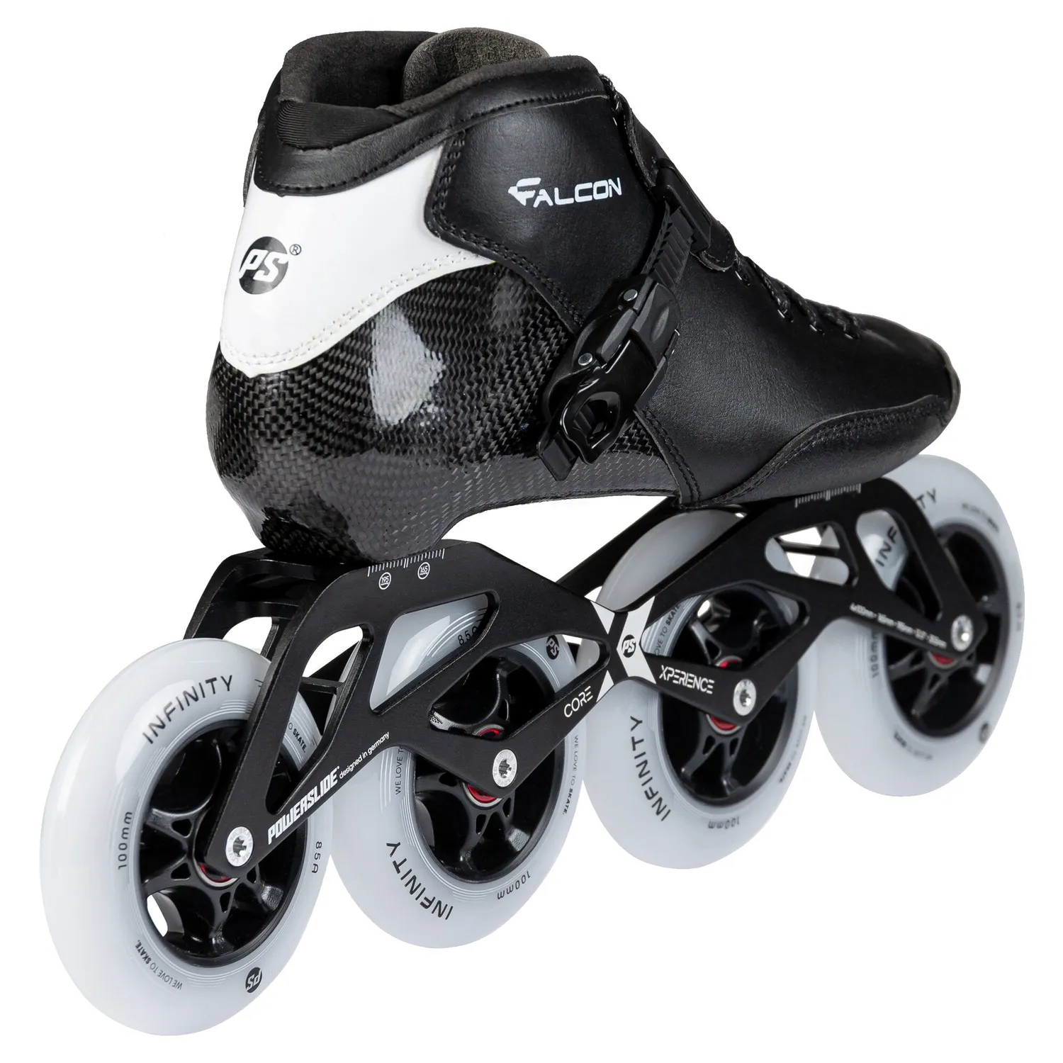 Powerslide Falcon Black speedrulleskøjter 4x100